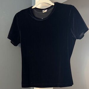 Vintage Roxy Black Velvet Short Sleeve Tee